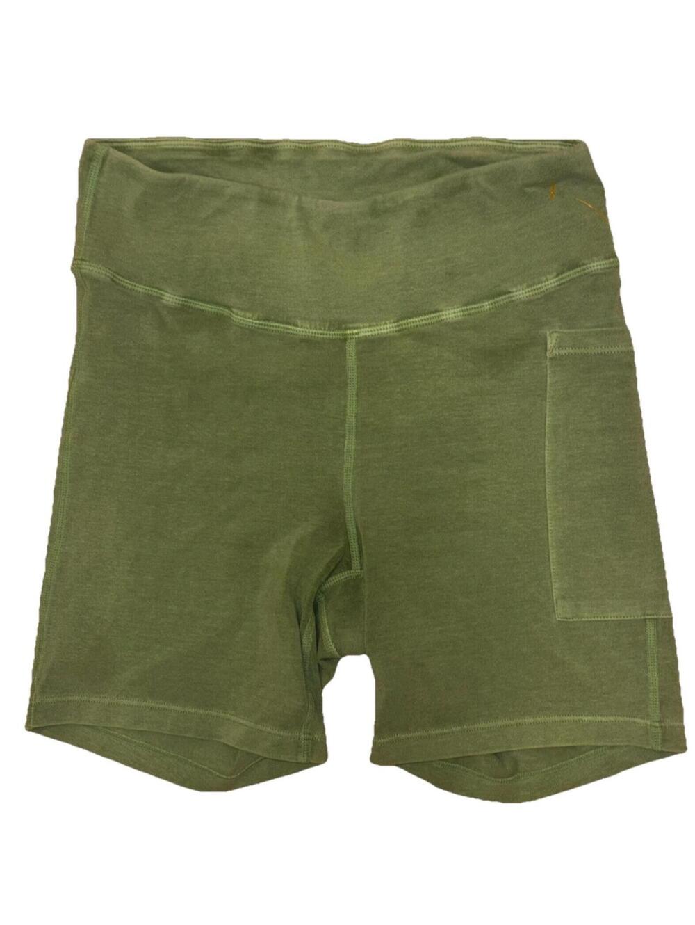 Free People Biker Shorts Side Pocket Olive Green Size XS